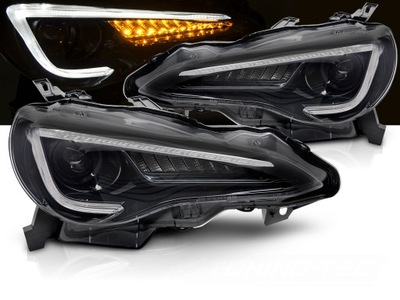 Лампы передние фары линзовые led drl black do toyota gt86 12-21 фото №1