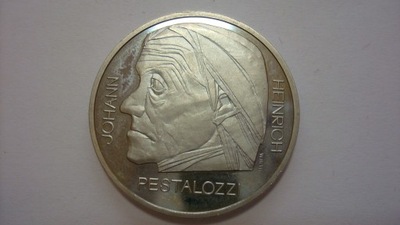 Moneta 5 franków Szwajcaria 1977 Pestalozzi