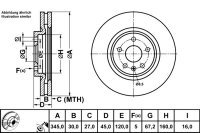 ATE DISCOS DE FRENADO 2SZT. PARTE DELANTERA OPEL INSIGNIA B INSIGNIA B COUNTRY  