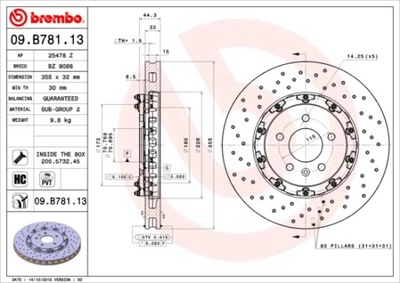 DISCOS DE FRENADO PARTE DELANTERA BREMBO 09.B781.13 09B78113  