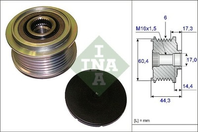 EMBRAGUE ALTERNADOR INA 535 0207 10  