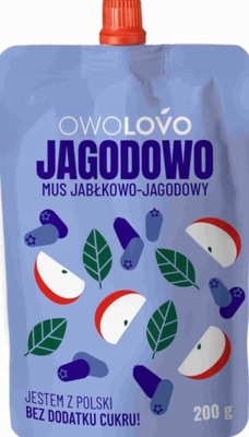 OWOLOVO Mus Owocowy dla Dzieci JAGODOWO 200g