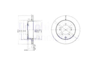 DELPHI DISCOS DE FRENADO 2SZT. PARTE TRASERA MITSUBISHI LANCER IV LANCER V  