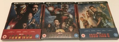 IRON MAN 1-3 4K UHD+Blu-Ray 3xSteelbook