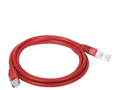 Patch-cord U/UTP kat.5e PVC 1.0m czerwony