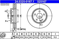 ATE DISKU STABDŽIŲ PRIEK. 288X25 V POWER DISC MERCEDES A W169 