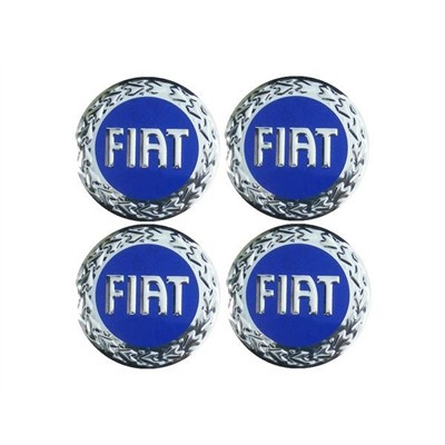 Naklejki na kołpaki emblemat Fiat 60mm niebies alu