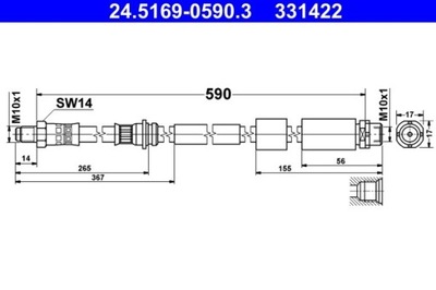 ПАТРУБОК ТОРМОЗНОЙ ГИБКИЙ BMW ПЕРЕД 1/2/3/4 10- LEWY/PRAWY 24.5169-0590.