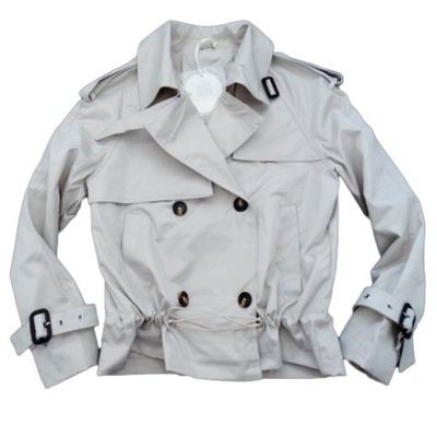 Włoska płaszczowa kurtka płaszcz trencz krótki XL