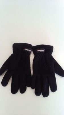 Rękawiczki dziecięce czarne z polaru zimowe 5-8