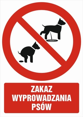 Tabliczka tablica Zakaz wyprowadzania psów 210x297