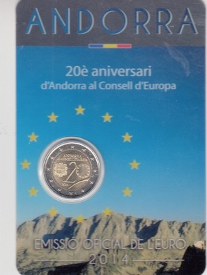 Andora,Andorra 2014- 2 euro okoliczRada Europy
