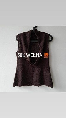 Kamizelka 50% wełna S brązowa