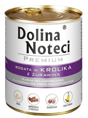 Dolina Noteci Premium Pies Królik i żurawina 800g