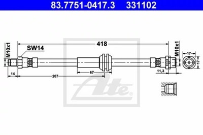 ATE 83.7751-0417 CABLE DE FRENADO ELÁSTICO  