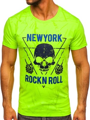 T-SHIRT KOSZULKA ZIELONY-NEON Y70030 DENLEY_M