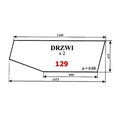 VENTANAS DE PUERTA C-360 CABINA CZESKA (NOWY TYP)  