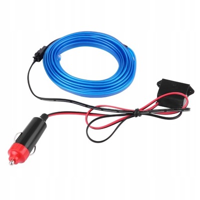 ŚWIATŁOWÓD EL WIRE LED TAŚMA AMBIENT 3M NIEBIESKI WNĘTRZE SAMOCHODU 12V