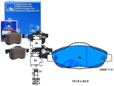 ATE КОМПЛЕКТ КОЛОДОК ШАЛЬМІВНИХ 425393 1613259380