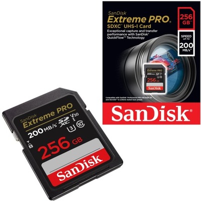 Sandisk SDXC EXTREME PRO 256GB 200MB/s UHSI V30 U3