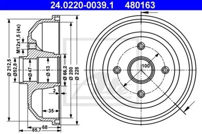 24.0220-0039.1 BEBEN HAM.OPEL CORSA C 00- 200X35MM 