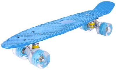 FISZKA DESKOROLKA DLA DZIECI ŚWIECĄCE KOŁA LED NIEBIESKA 56CM ABEC7 RGB