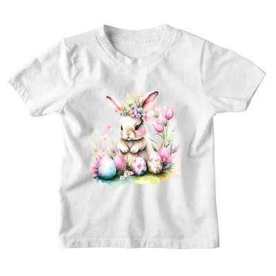 DZIECIĘCA KOSZULKA ŚWIĄTECZNA WIELKANOCNA NA WIELKANOC KRÓLICZEK EASTER