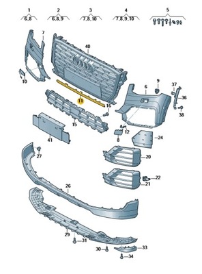 З'єднувач бампера решітка перед audi q2 aso оригінал фото №1