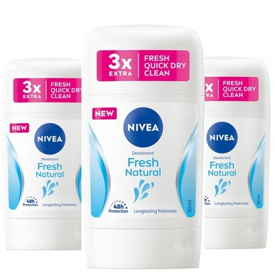 Dezodorant damski NIVEA Fresh Natural 3 x sztyft