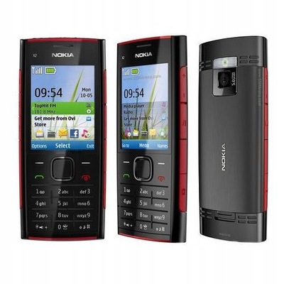 Oryginalna Nokia X2-00 ZESTAW CZARNO - CZERWONA POLSKA