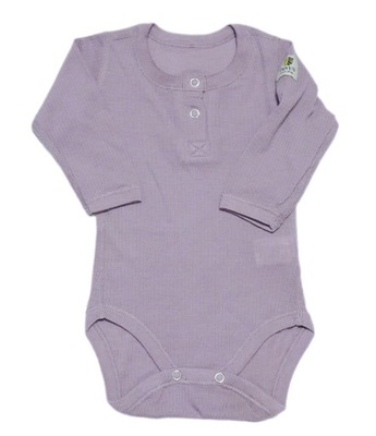 JANUS body wełniane z długim rękawem 100% wełna Merino wool w prążki 62 68