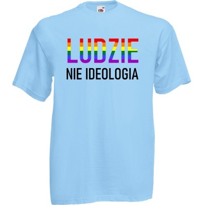 Koszulka ludzie nie ideologia LGBT L błękitna