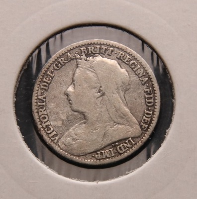 ANK ANGLIA KRÓLOWA VICTORIA WIKTORIA THREE PENCE 3 PENSY 1897