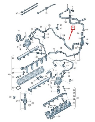 Audi r8 4s rear left fuel шланг 07l127509ct original фото №1