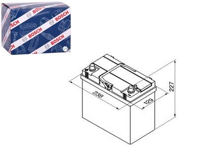 BATERÍA BOSCH 12V 45AH 330A S4 L + 3 238X129X227 B00 ROZRUCHOWY  