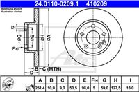 ATE ДИСК ТОРМОЗНОЙ ЗАДНИЙ 251X10 P ALFA 147 00-/156 97-/LANCIA