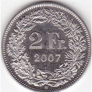 2 Francs franki 2007 Szwajcaria