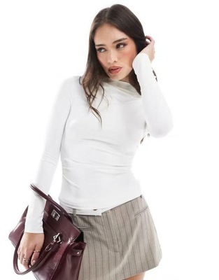 STRADIVARIUS BIAŁA BLUZKA DŁUGI RĘKAW IBF NJ5__M