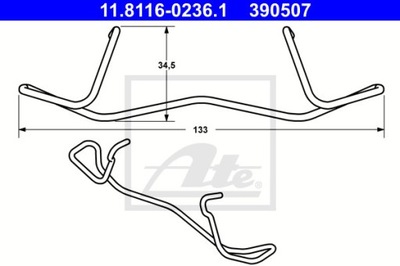 SPYRUOKLĖ SUPORTAI HAM.VOLVO S60 00- V70 11.8116-0236.1/ATE ATE 