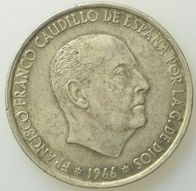 Hiszpania - 100 peset 1966 - Ag 800, 19g