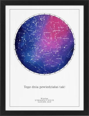 Prezent na Roczek Mapa Gwiazd - Personalizowany Plakat 30x40 cm