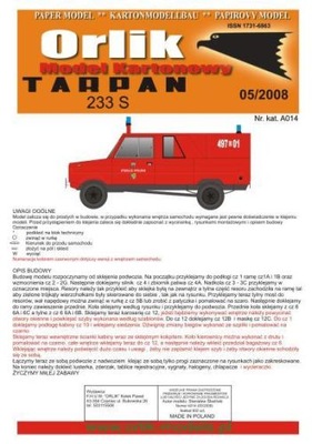 ORLIK A014. Samochód strażacki Tarpan 233 S