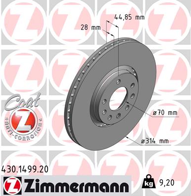 ZIMMERMANN 430.1499.20 ДИСК ГАЛЬМІВНИЙ