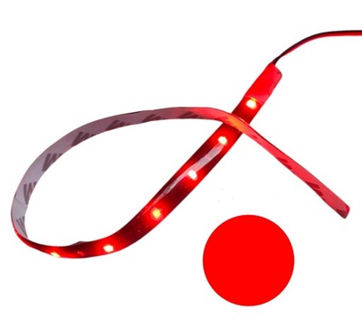 Лента świecąca ремень молдинг led- 12v 30cm -czerwona- водонепроницаемый- hot red фото №1