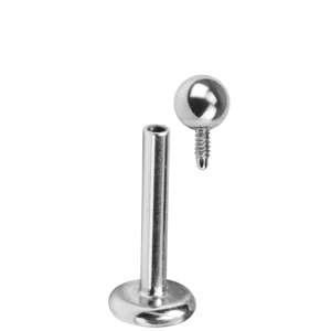 Kolczyk labret tytanowy sterylny z kulką 1.2/8/3mm