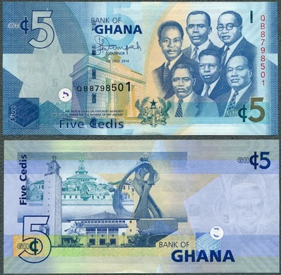 Ghana - 5 cedis 2014 * P38e * poprzedni typ