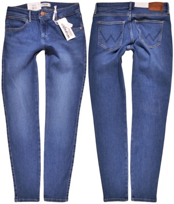 WRANGLER spodnie REGULAR blue jeans SKINNY _ W27 L30