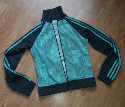 Szaro turkusowa rozpinana damska bluza Adidas S