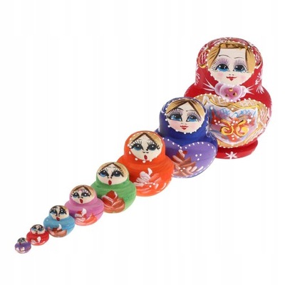 10 Rosyjska lalka Matrioszka Układanie lalek Girs