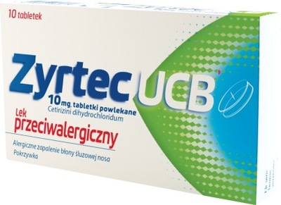 Zyrtec UCB 10 mg tabl.powl. 10 tabl.